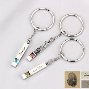 Personalized Cremation Urn Keychain for Human Ashes, Engraving Cremation Memorial Bar Keychain, Ashes Keepsake for Human or Pets Ashes