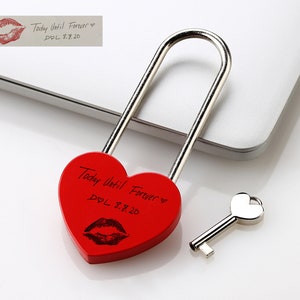 Custom Actual Handwriting Love Heart Lock, Personalized padlock, Locked in Love, Gifts for Couople, Valentine&#39;s Day Gifts,Anniversary gifts