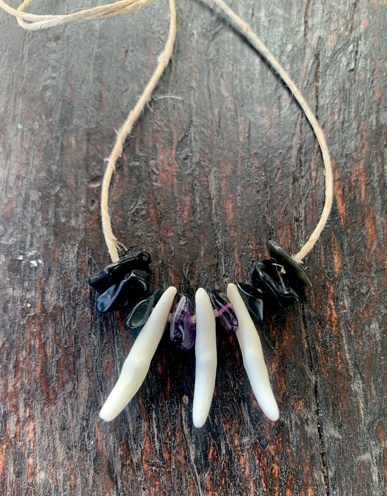 2 Colliers Dent De Loup Imitation - Style Rétro Pour Hommes, Alliage Et Corde