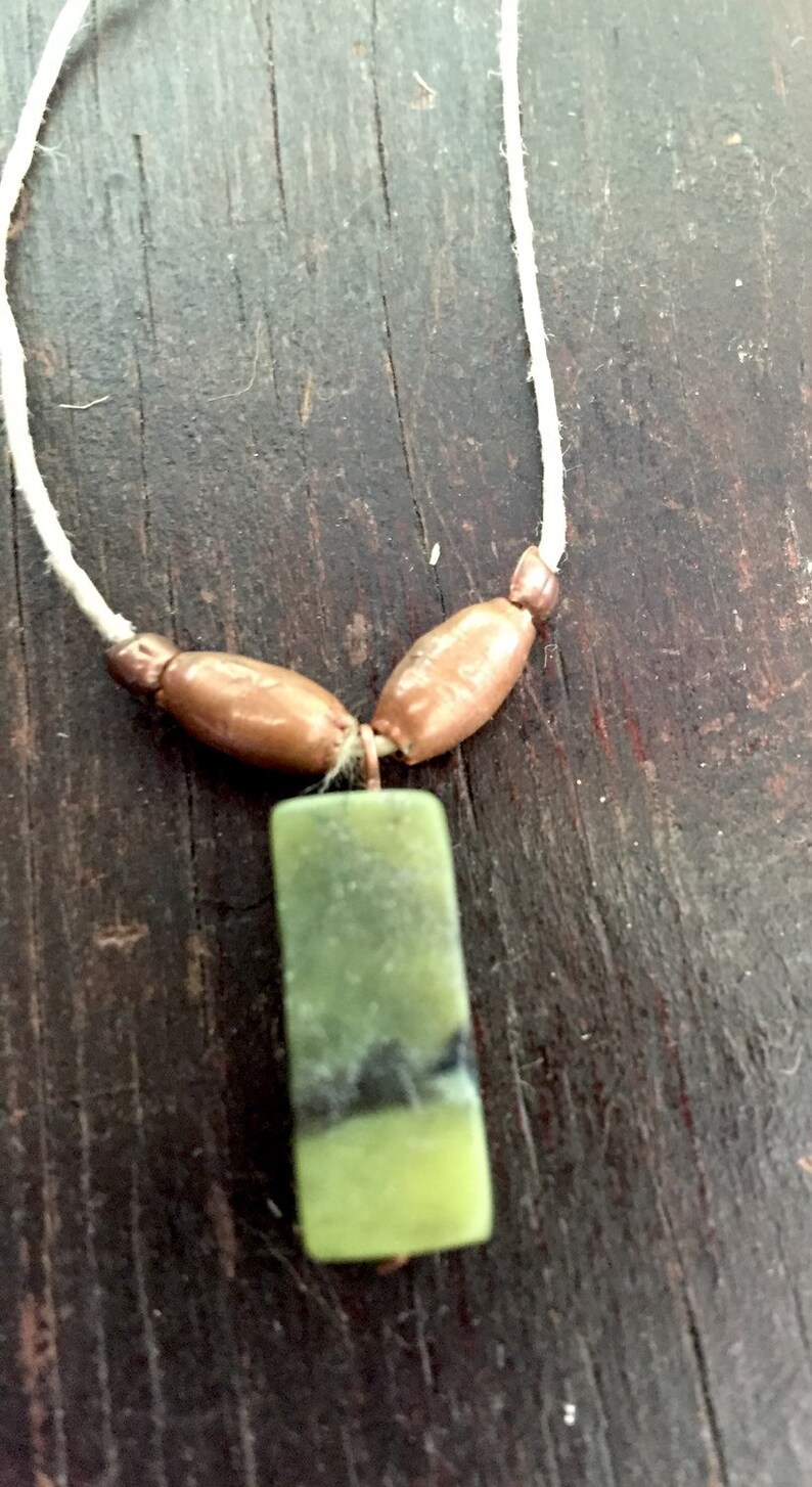 Mens Long Metal Bead and Jade Necklace Mens Jade Necklace Etsy