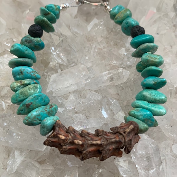 Men's Bracelet, Snake Vertebrae, men's jewelry, snake bracelet, men's turquoise bracelet, snake jewelry, native snake bracelet, snake bones