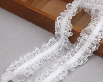 Elastic Double Layer Lace Frill Trim Baby Headbands Lingerie Wedding Garters