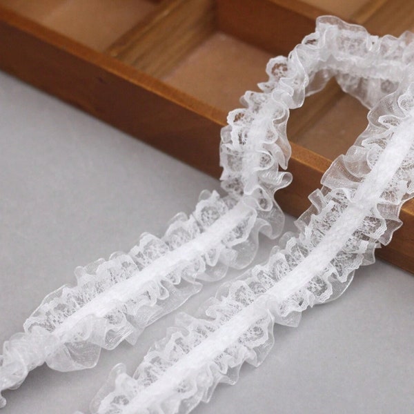 Elastic Double Layer Lace Frill Trim Baby Headbands Lingerie Wedding Garters