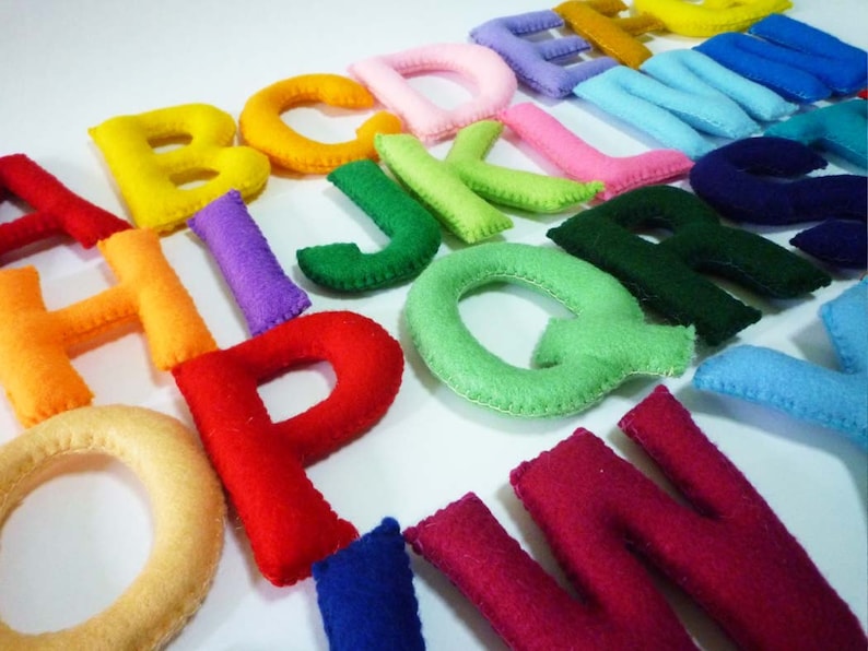 Felt Stuffed Alphabet, Felt letters for kids, Educational Toy image 4