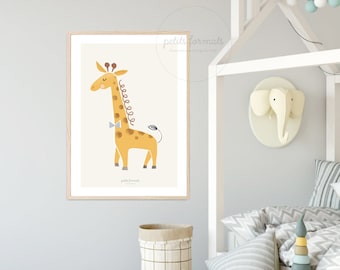 Giraffe Nursery Prints, Cute Animal Print, Scandi Print, Nursery art, Nursery prints, Nursery decor, Nursery Poster, Kidsroom art.