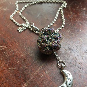 Titanium Aura with Moon Charm