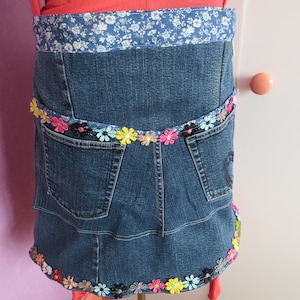 Denim upcycled apron