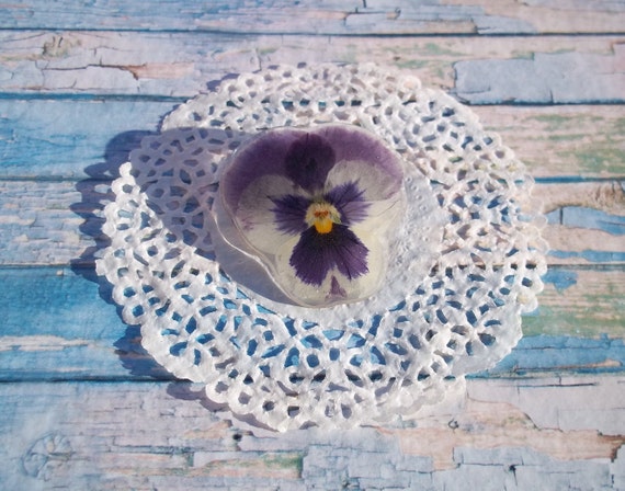 Pensées Pensée Vraie Fleur Broche En Résine Pressé De Broche Fleur Pressé De Fleur Bijoux Séchées Fleurs Pensées