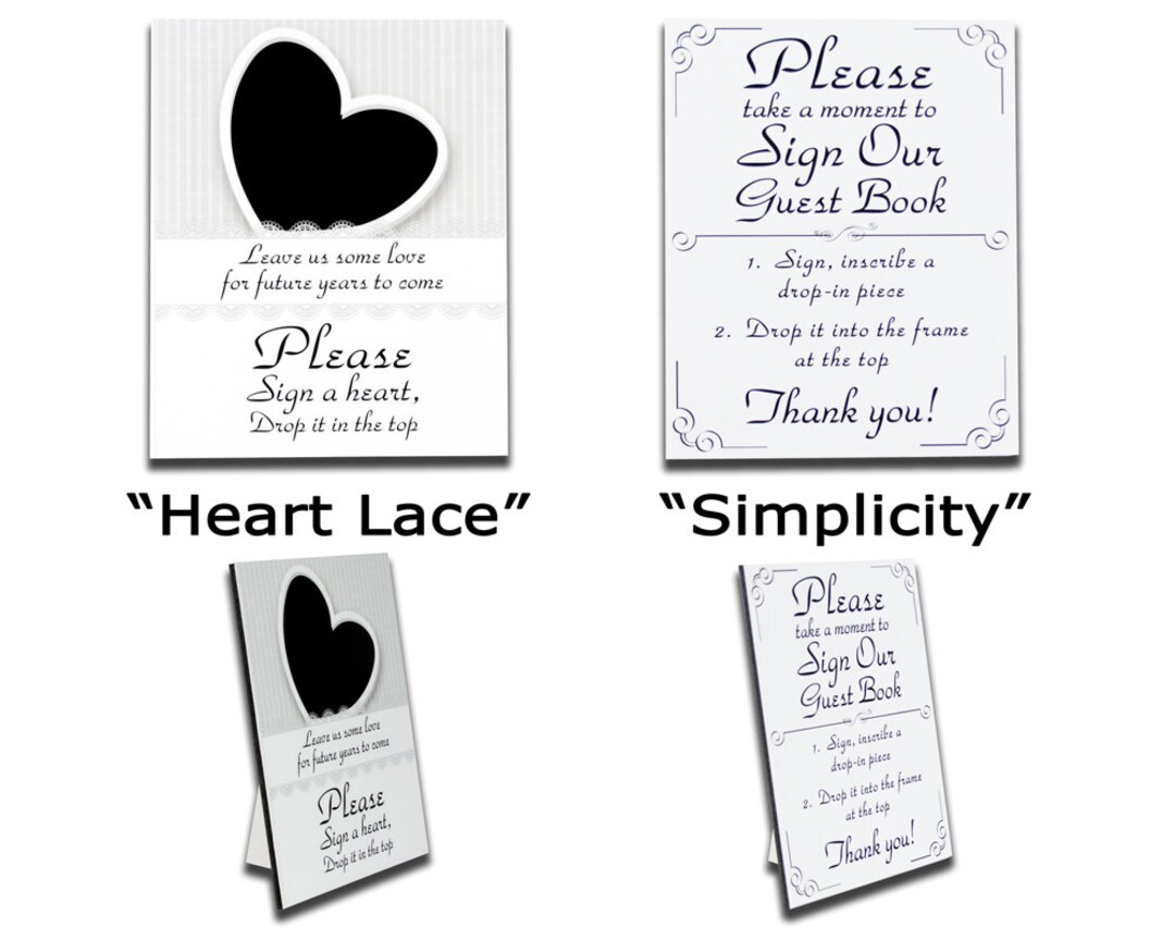 Deluxe Wedding Guest Instruction Sign With Attached Easel for Wedding