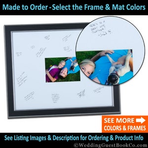 Wedding Guest Book Signature Mat and Frame Matboard Wedding Guestbook Alternative Guest Book Picture Frame and Mat Guest Book Alternative