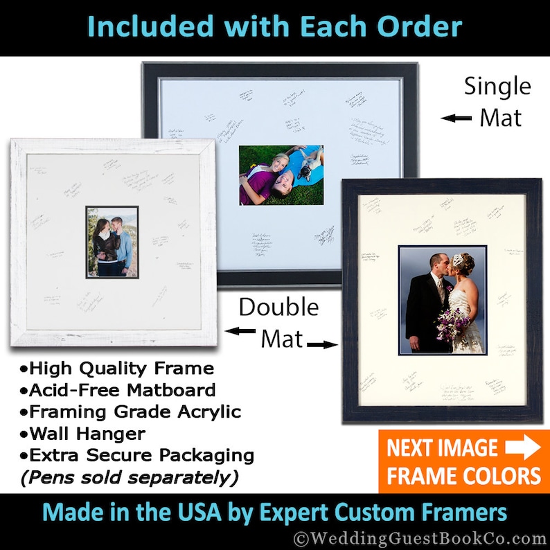 Wedding Guest Book Signature Mat and Frame Matboard Wedding Etsy