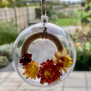 2 or more Flowers in a bauble Perfect Gift image 3