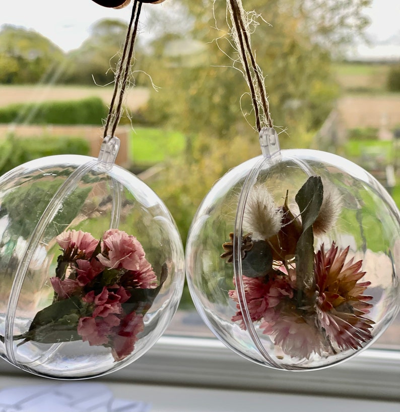 2 or more Flowers in a bauble Perfect Gift image 1