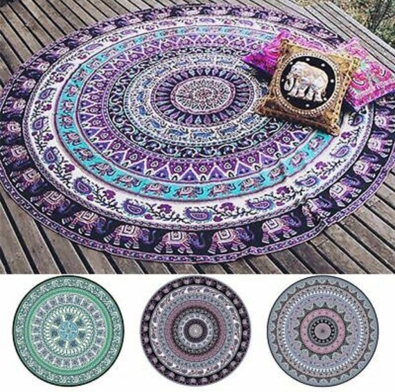 Mandala Bohemian Round Beach Hippie Tapestry Throw Yoga Mat Towel Indian Blanket Mandala Bohemian Round Beach Hippie Tapestry Throw Yoga Mat Towel Indian Blanket