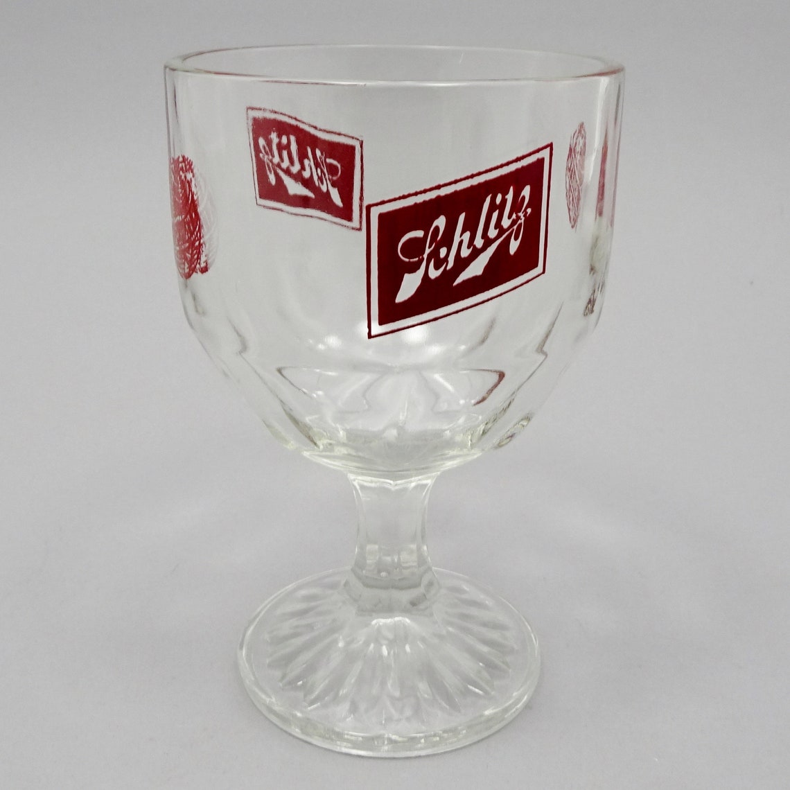 Schlitz Beer Pilsner Footed Beer Glass Goblet 1950s 1970s Etsy