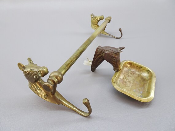 aged brass towel bar