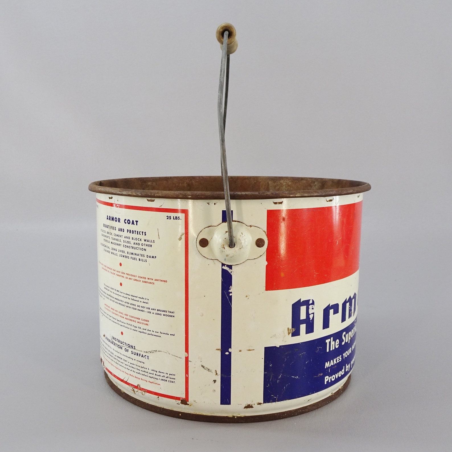 1950s Vintage Armor Coat 25lb Paint Can by USS Steel Enamel Etsy