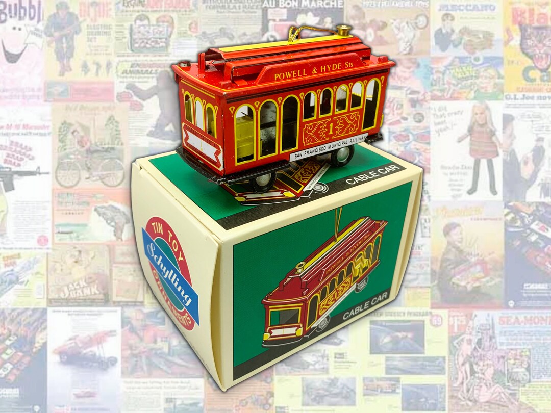 Vintage Schylling Cable Car Tin Toy Ornament 1997 Collector - Etsy