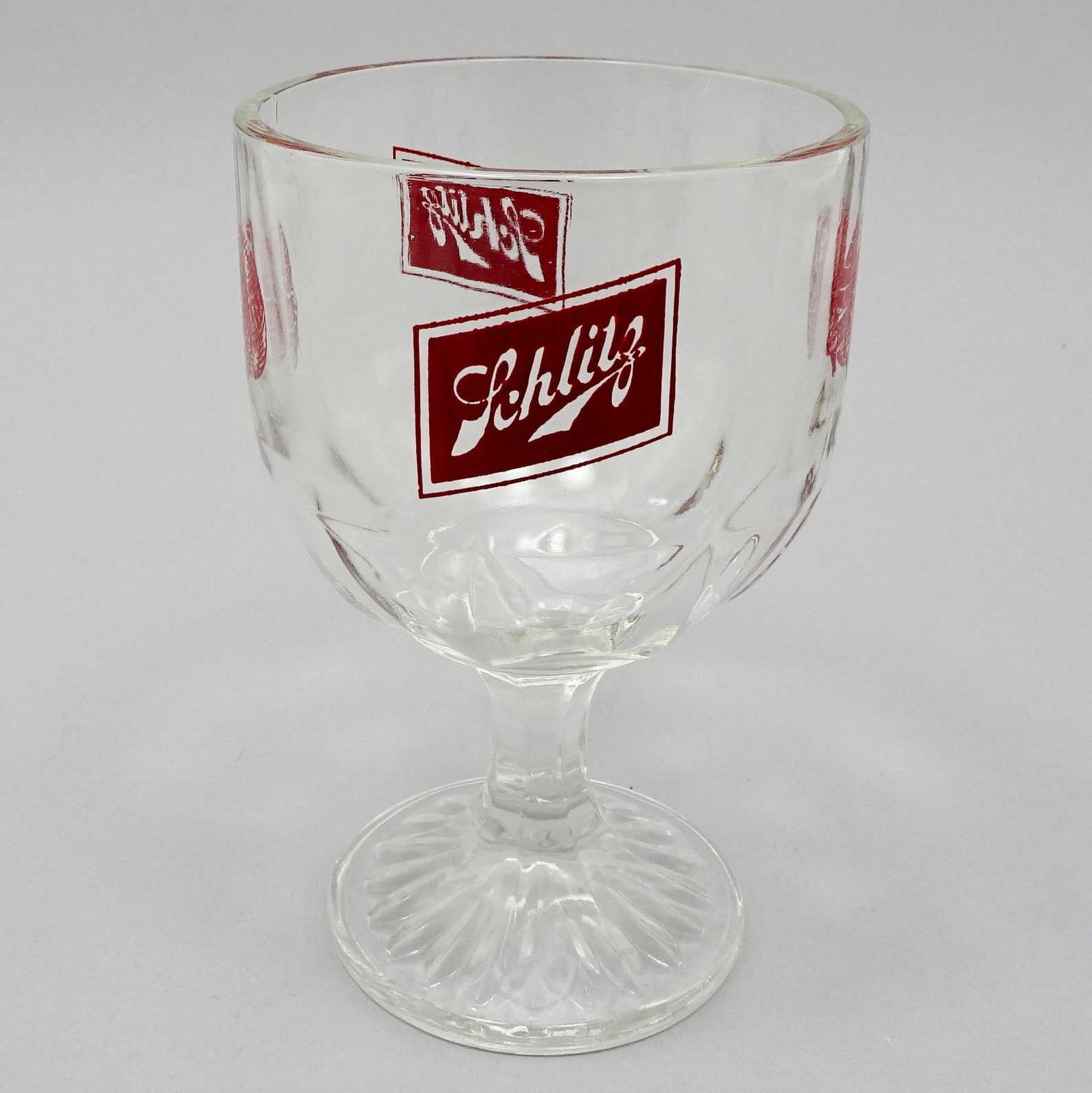 Schlitz Beer Pilsner Footed Beer Glass Goblet 1950s 1970s Etsy