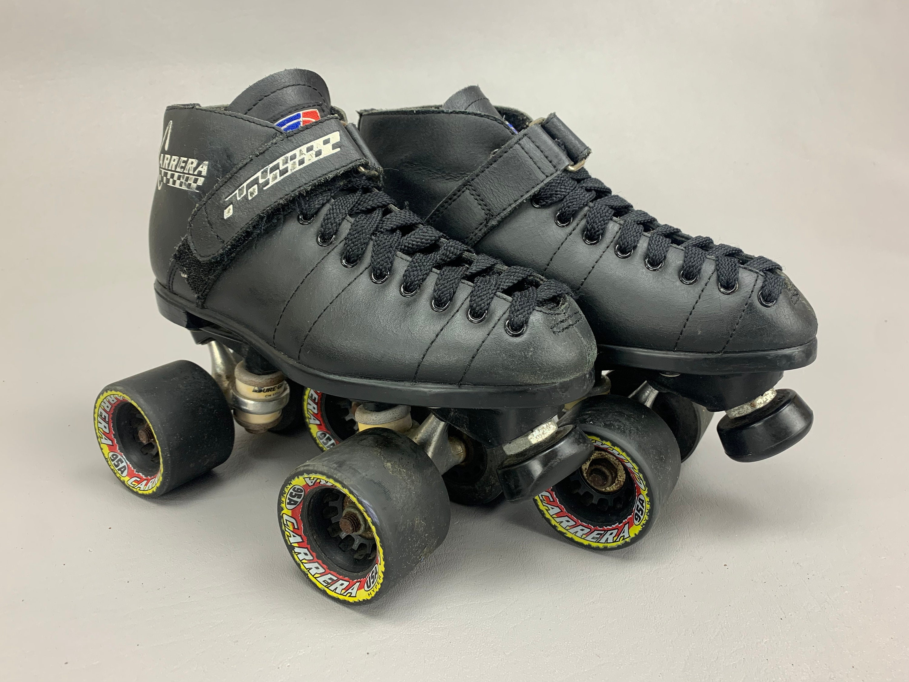 Reidell Carrera Roller Derby Black Leather Roller Skates With - Etsy