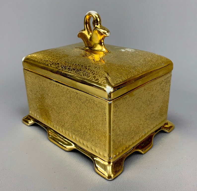 Vintage Le Mieux China Cigarette / Jewelry Box, 24K Gold & Platinum
