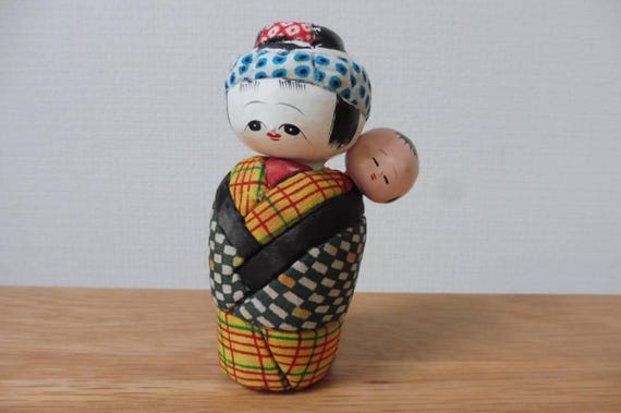 Kimokomi Doll, Nenneko Kokeshi Mother &Baby in kimono