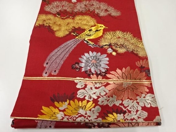 Vintage Silk Oshima-Ori Woven Nagoya Obi