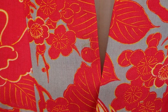 Circa 1920-30s Vintage Silk Kimono : Red, Grey, a… - image 7
