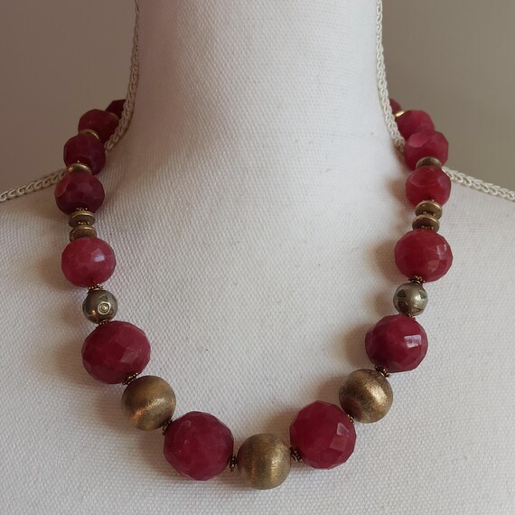 Ruby Root Bead Necklace – Natural Ruby Root Stone… - image 9