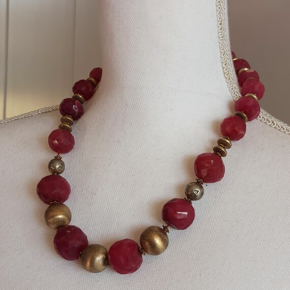 Ruby Root Bead Necklace – Natural Ruby Root Stone… - image 5