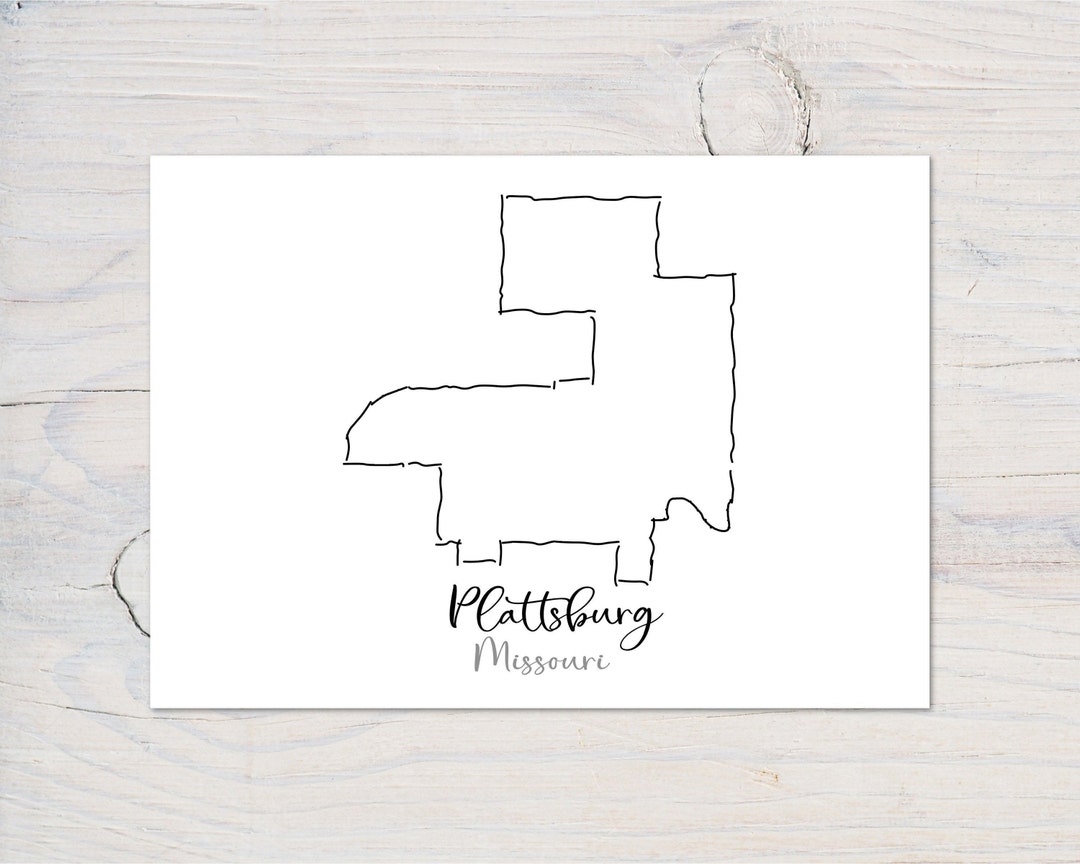 Plattsburg Map, Plattsburg Art, Plattsburg Print, Plattsburg Poster