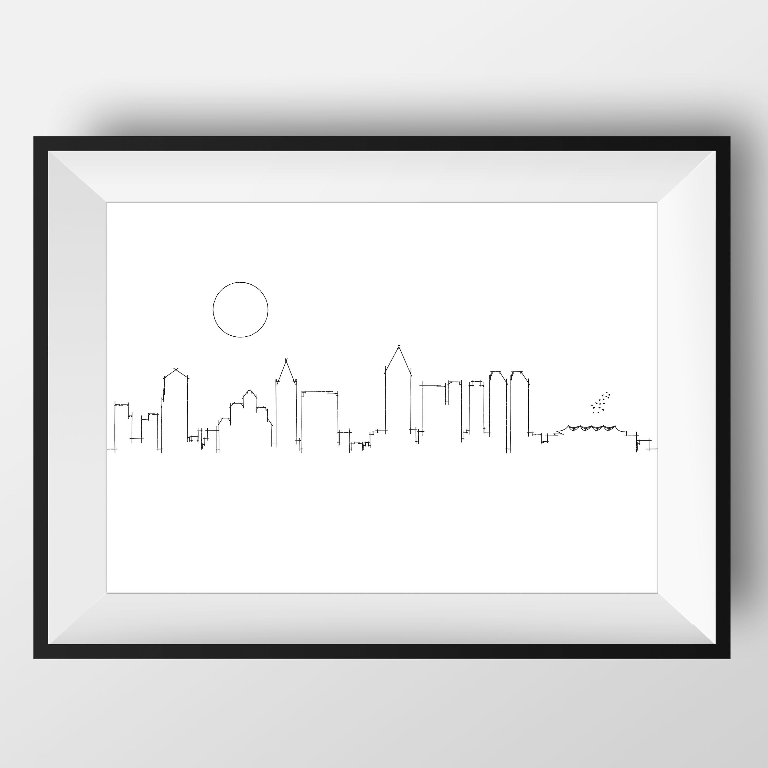 San Diego Skyline San Diego Art San Diego Print San Diego Etsy