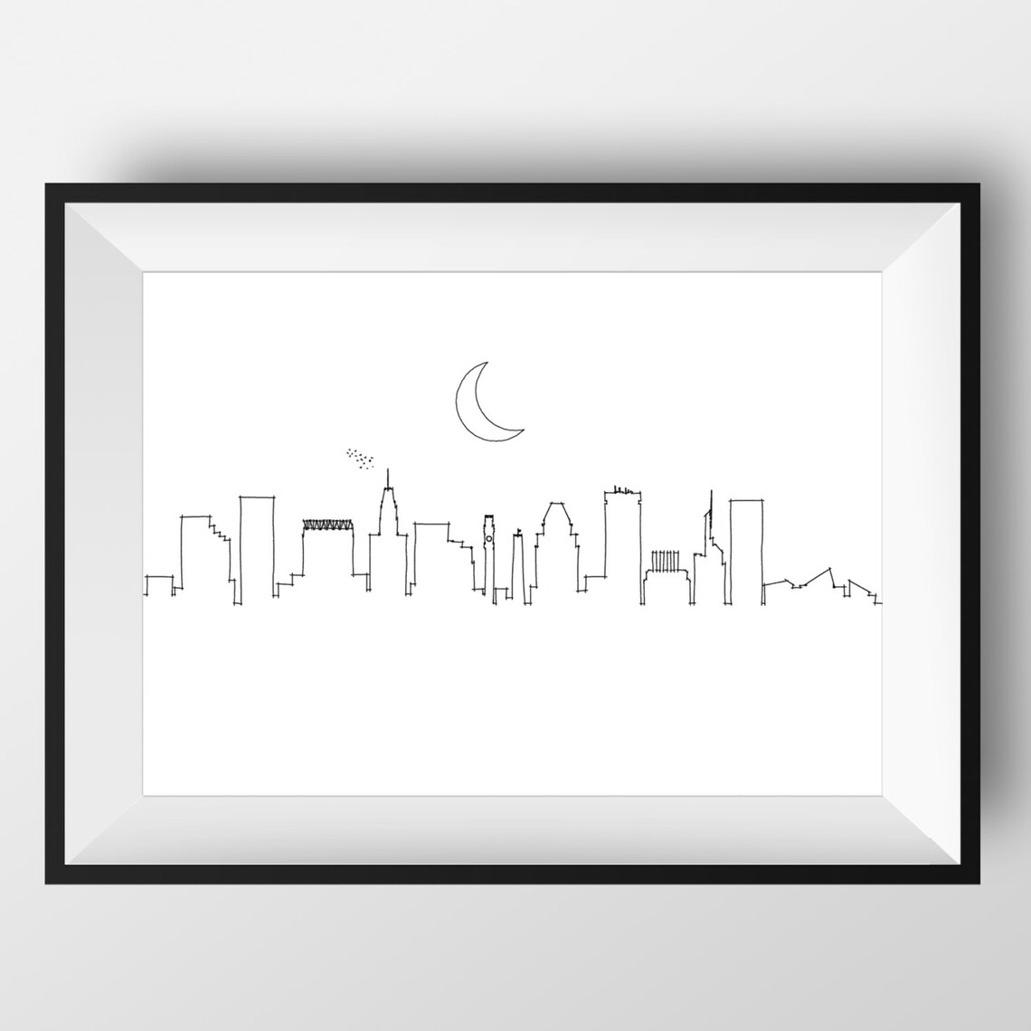 Baltimore Skyline Baltimore Art Baltimoren Print Baltimore Etsy