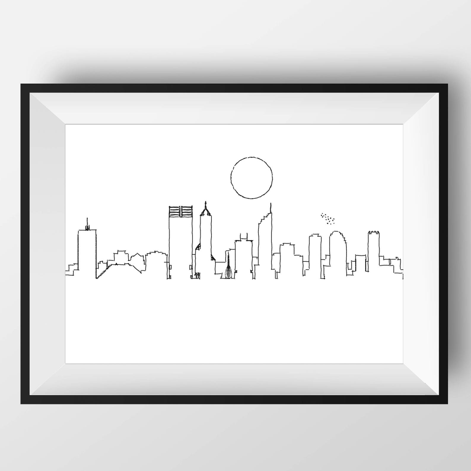 Perth Skyline Perth Art Perth Print Perth Poster Perth Etsy