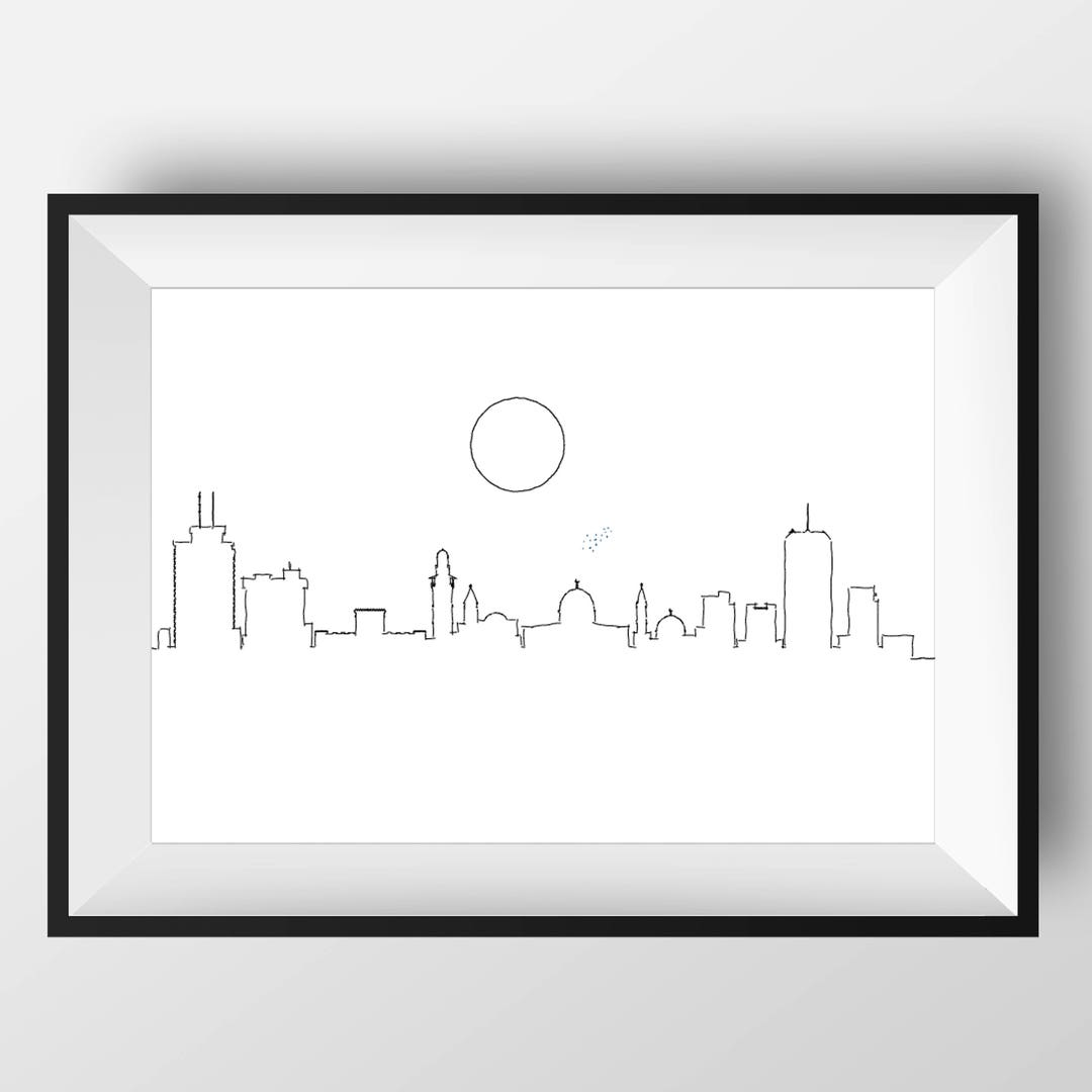 Jerusalem Skyline Jerusalem Art Jerusalem Print Jerusalem Etsy