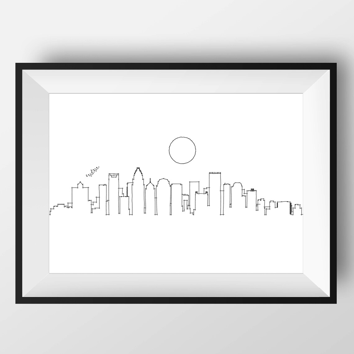 Charlotte Skyline Charlotte Art Charlotte Print Charlotte Etsy