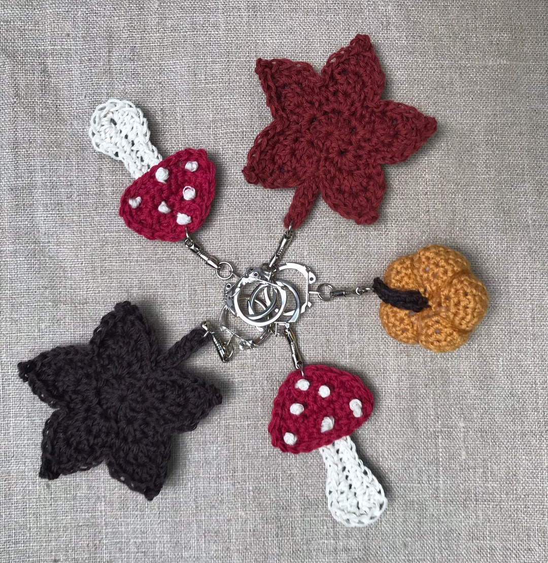 Crochet Key Chain Autumn Key Chain Crochet Key Ring Etsy UK