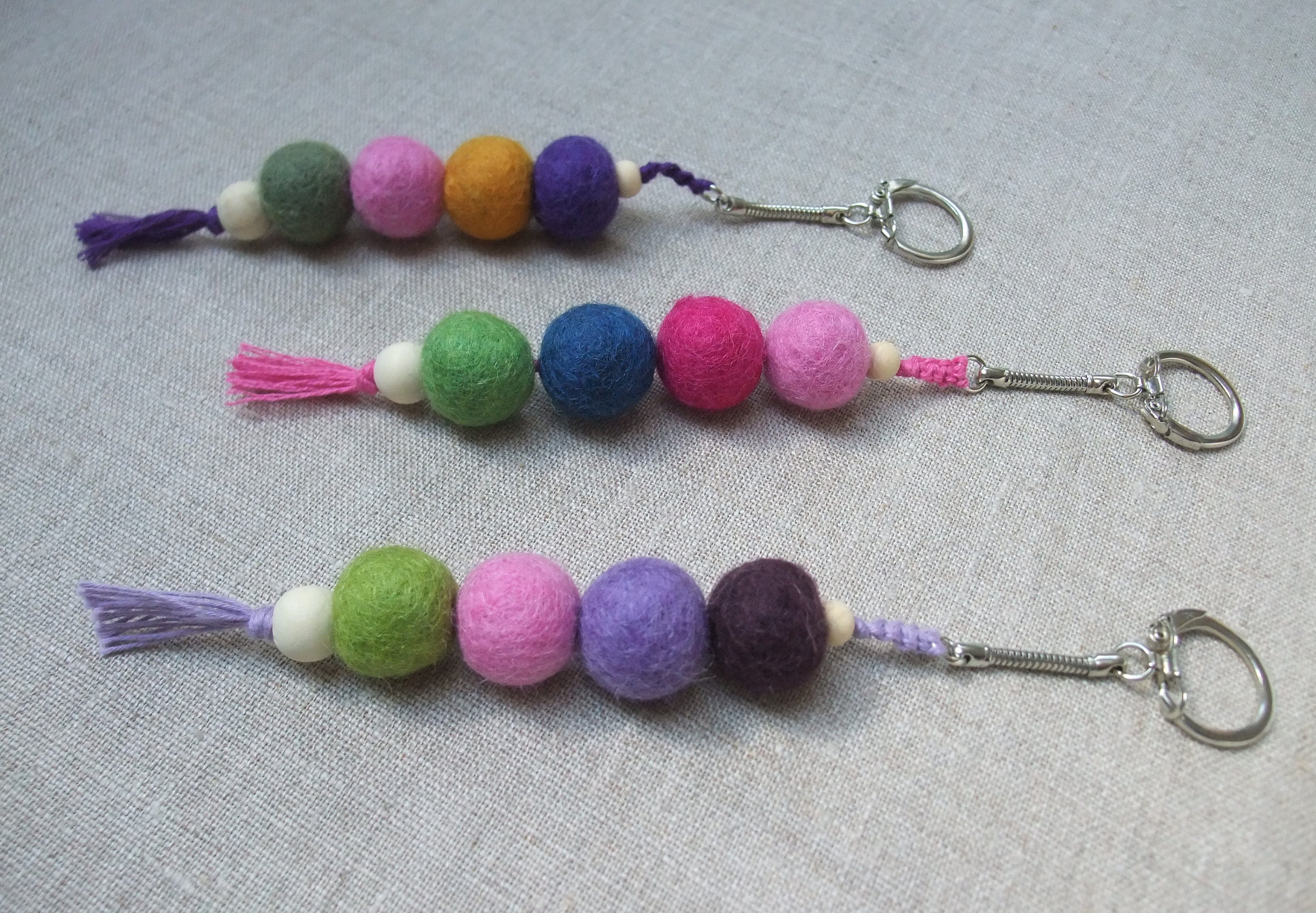 Felt Ball Key Chain Pom Pom Key Chain Felt Ball Key Ring Etsy UK