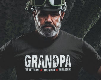 Grand-père, le vétéran, le mythe, le t-shirt de légende, cadeau pour lui, cadeaux militaires, cadeau de vétéran, cadeau de retraite, cadeau de papa