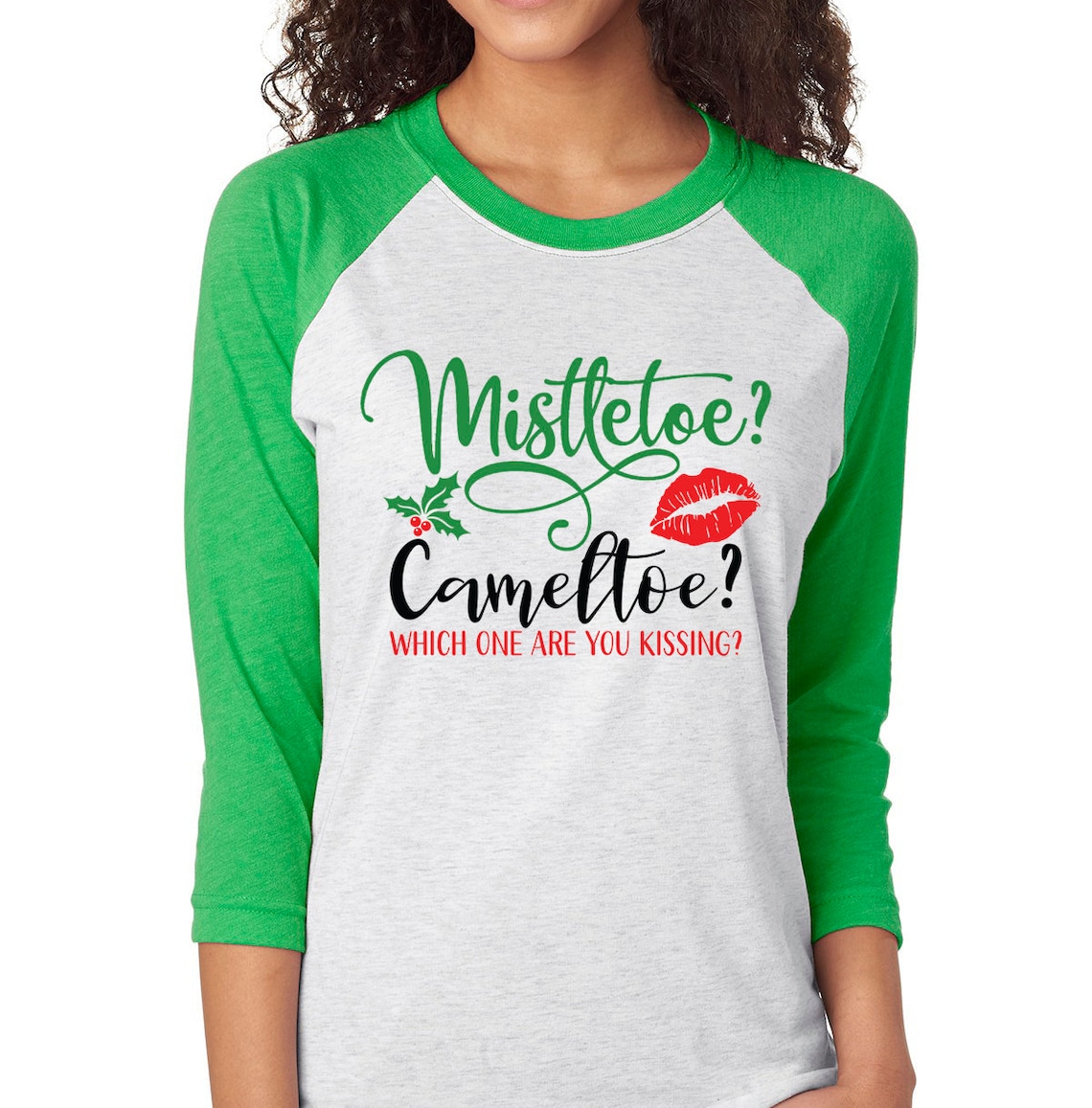 mistletoe-cameltoe-which-one-are-you-kissing-unisex-3-4-sleeve-shirt