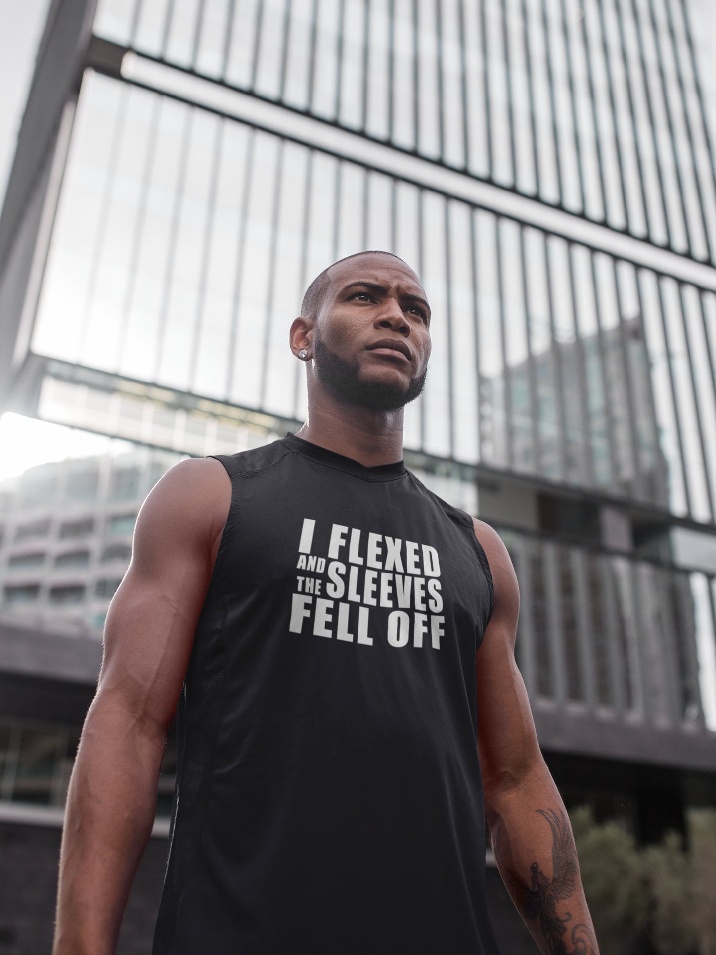 I Flexed and the Sleeves Fell off Men s Sleeveless Dri fit Tee