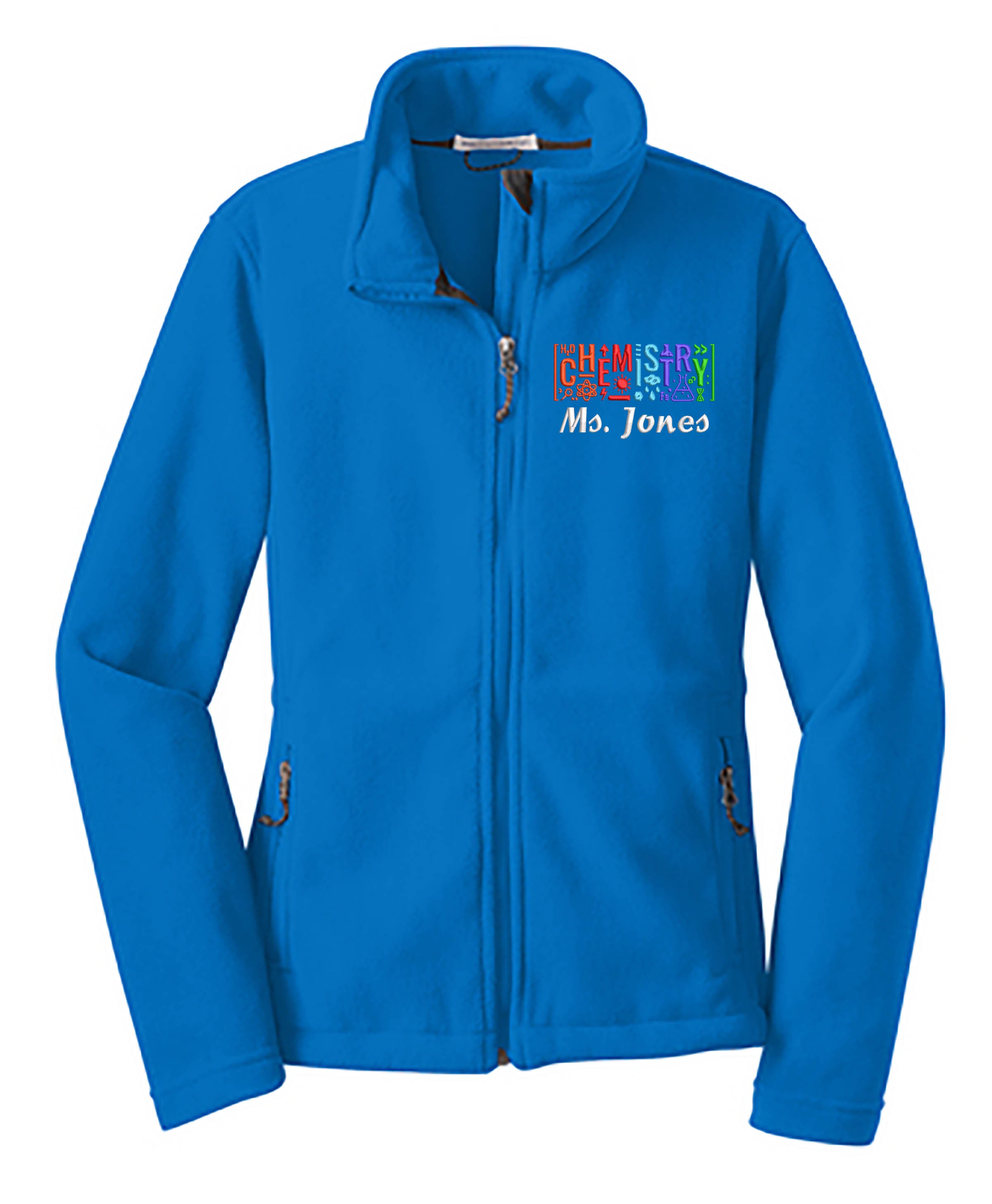 Embroidered Ladies Personalized Teacher Fleece Jacket. Fully ...