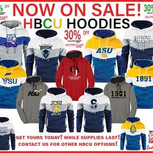 Sudadera con capucha bordada inspirada en la Universidad de Carolina del Norte de 1891, unisex, para HBCU imagen 2