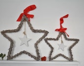 Rustic Wicker Star, Hanging Wicker Star, Wall Decor, Christmas Star Decoration