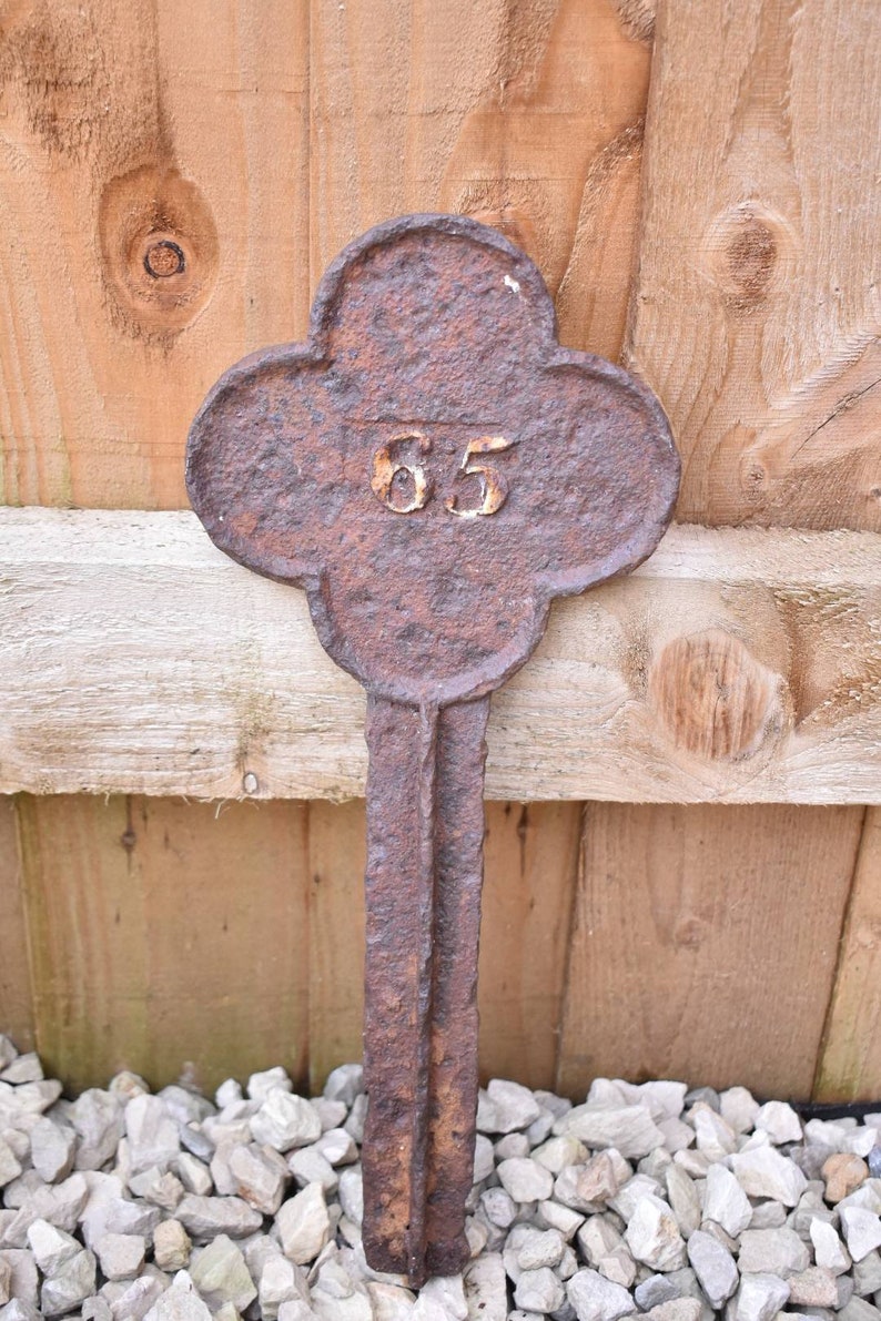 Antique Victorian Cast Iron Grave Plot Marker No 65. Garden Etsy UK