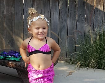 For your little mermaid, for swimming or pretending. Sizes 2T-6T. FREE SHIPPING
