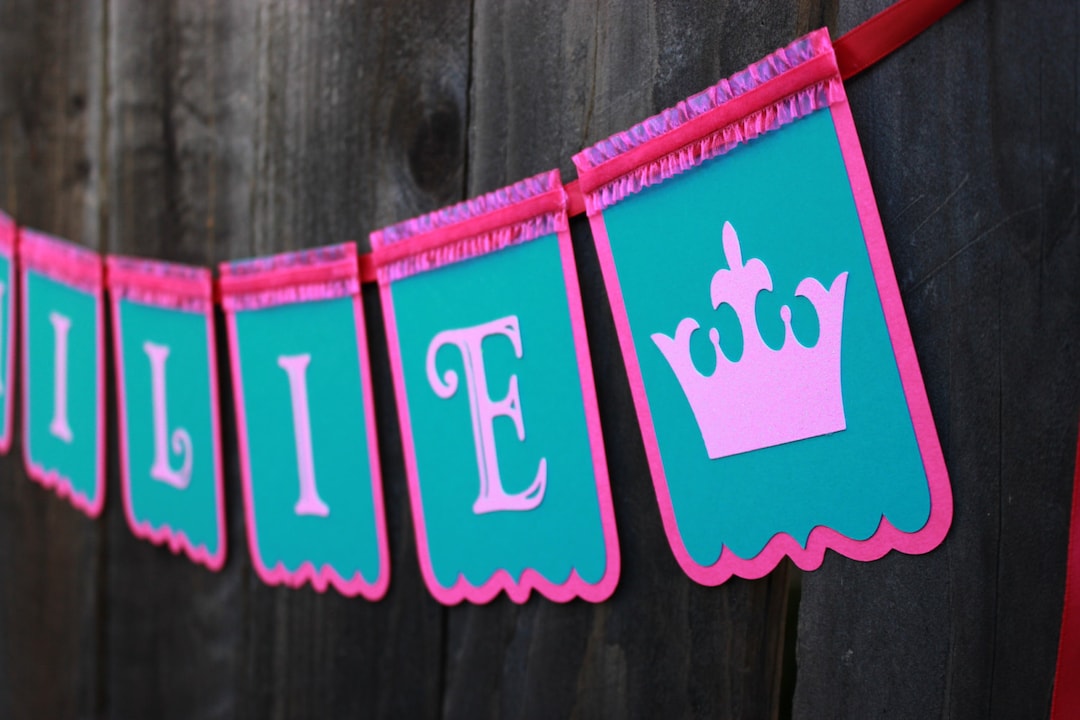 Printable Teal And Pink Happy Birthday Banner