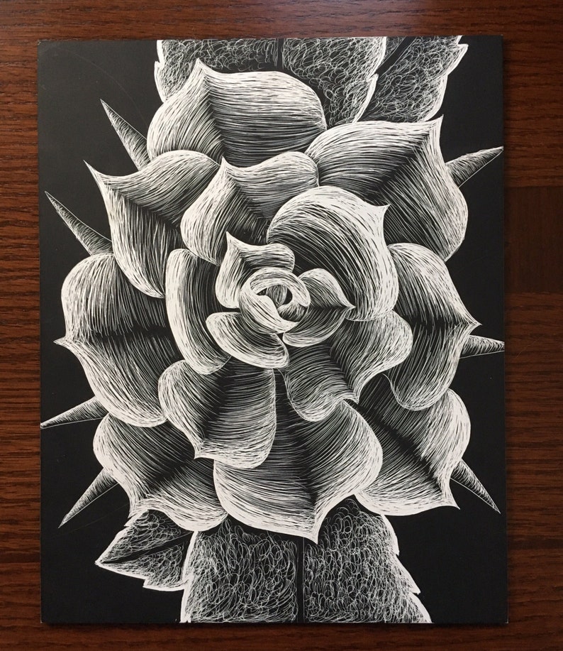 Scratch Board Flower Etsy