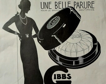 Original French vintage 1930s ad Gibbs