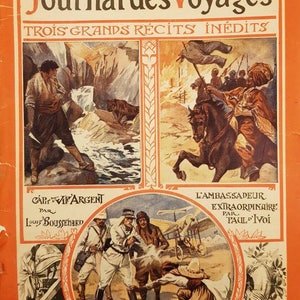 Original Vintage Französisch-Magazin, antike Magazin, Weinlese-Reise, 1913 Journal des Voyages, Französisch Vintage, Französisch Magazin-Cover, Plakat